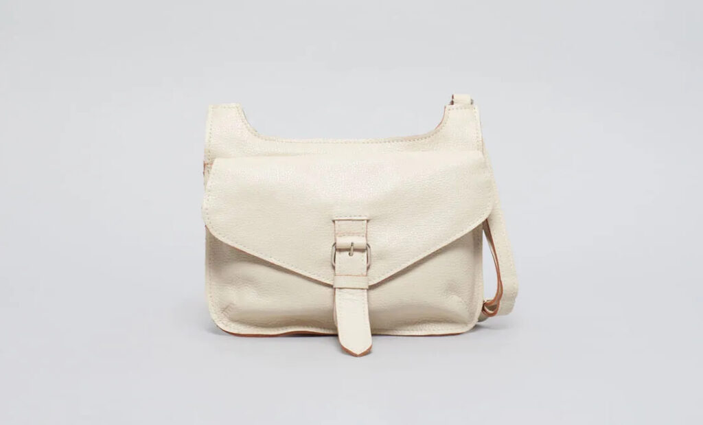 BOLSA DE COURO FEMININA OFF WHITE